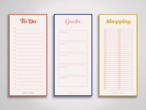 Colorful Planner Notepad Sheet Layouts - 329432040