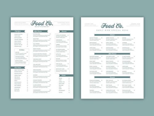 Menu Layout with Green Accents - 329432245
