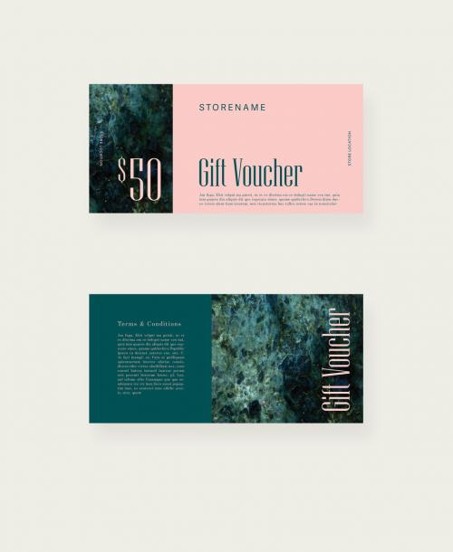 Teal and Pink Voucher Layouts - 329594913