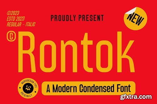 Rontok - A Modern Sans Condensed Font XD2AY8X