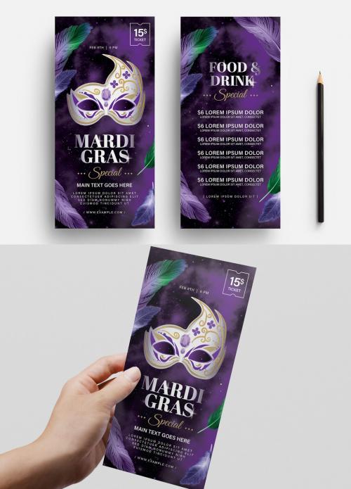 Mardi Gras Carnival Flyer Layout for Masquerade Ball Events - 330812505
