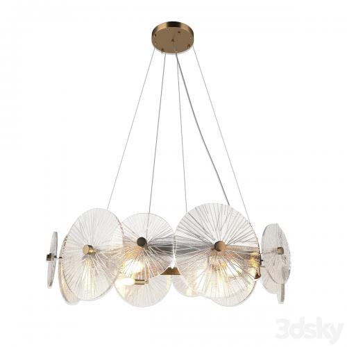 OM Suspended chandelier Indigo Miele 12021/7P Brass