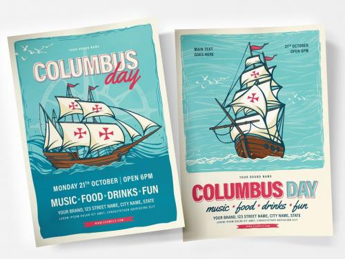 Columbus Day Flyer Layout - 330812884