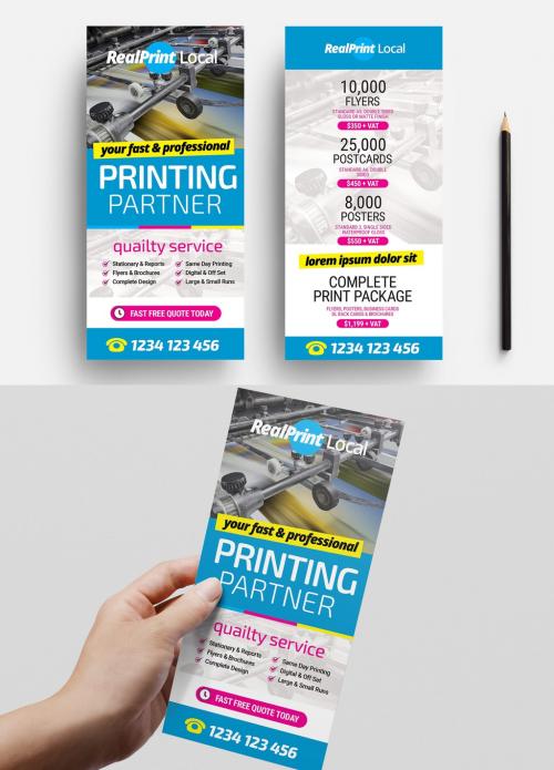 Flyer Layout with Bright Cmyk Elements - 330835540