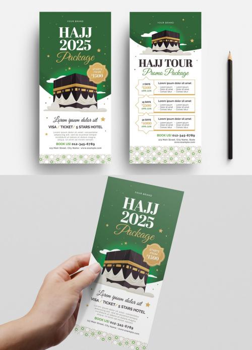 Hajj Flyer Layout with Illustration - 331024312