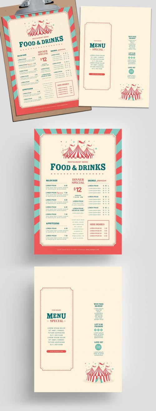 Circus Themed Menu Layout - 331024487