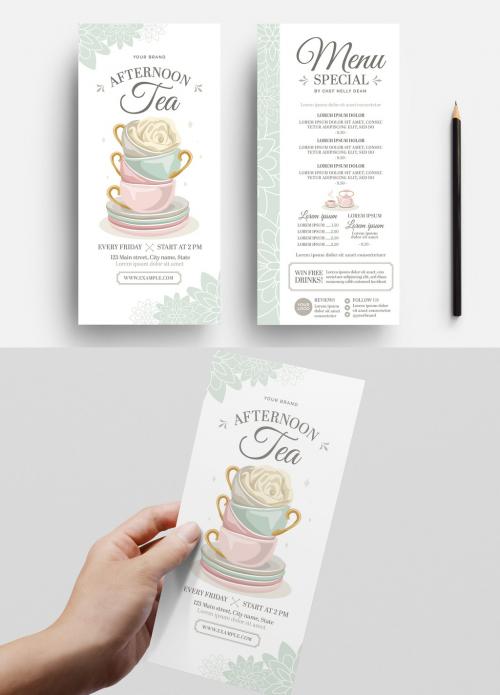 Afternoon Tea Menu Flyer Layout - 331024692