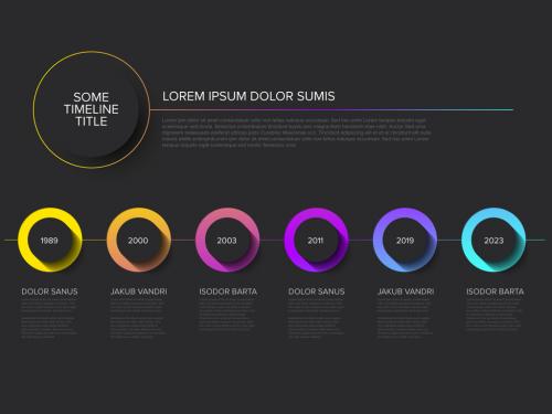 Dark Gray Infographic Layout with Colorful Gradient Elements - 331062262