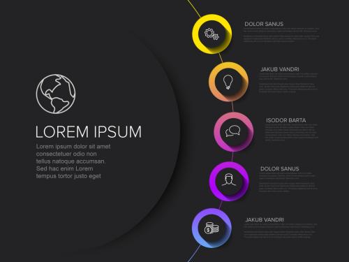 Dark Gray Infographic Layout with Colorful Gradient Elements - 331062268