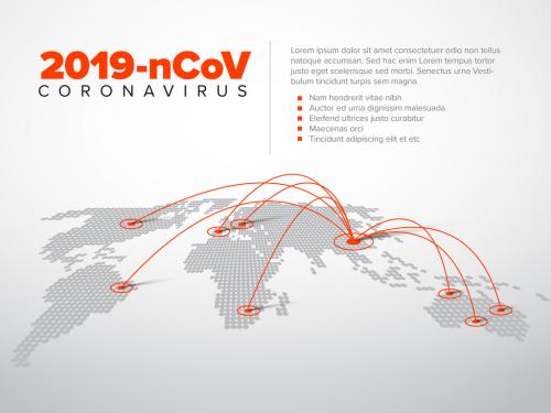 Coronavirus Infographic Layout with Map Element - 331074388