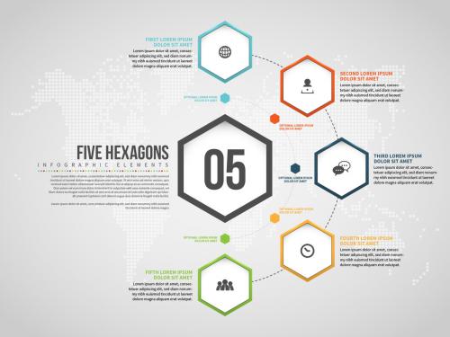 Five Hexagons Infographic Layout - 331259206