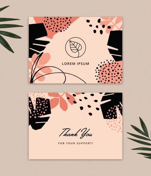 Tropical Thank You Card Template Design - 331290428