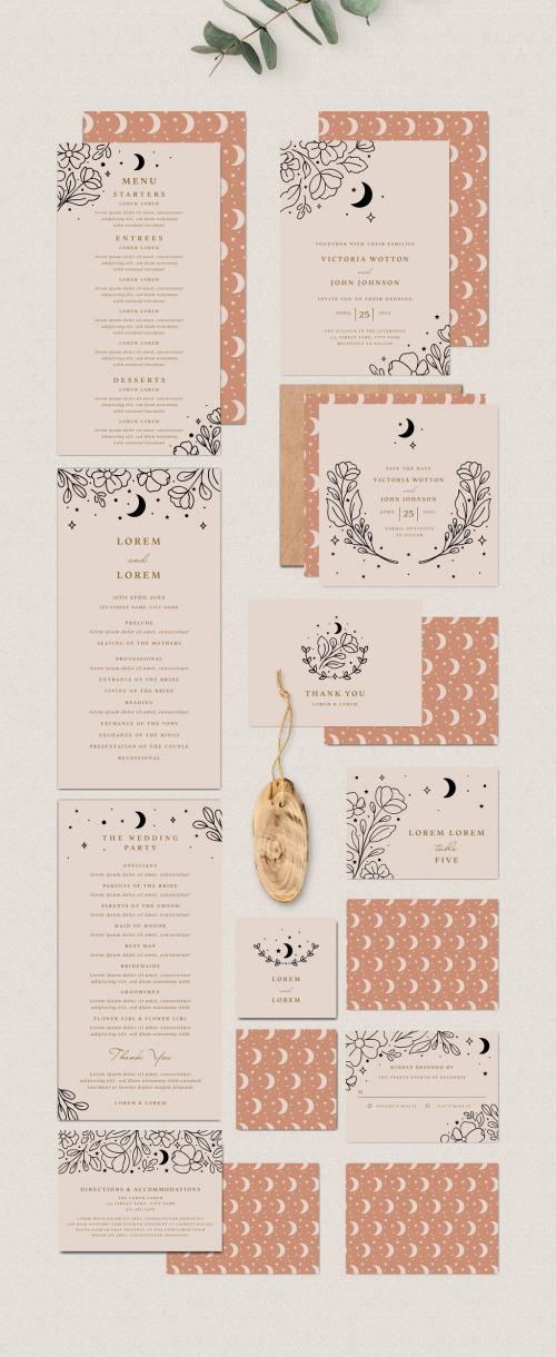 Boho Rustic Wedding Suite Templates - 331290540