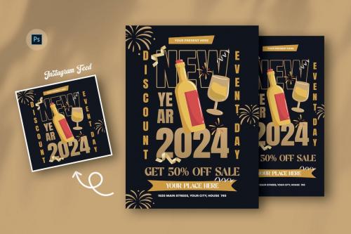 Happy New Year Day Flyer Template