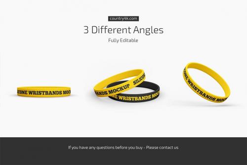 Silicone Wristbands Mockup Set