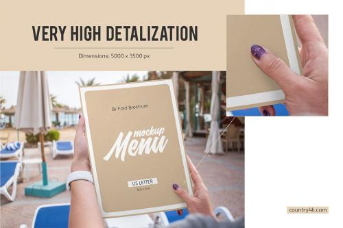 Bi-Fold Brochure Menu Mockup Set