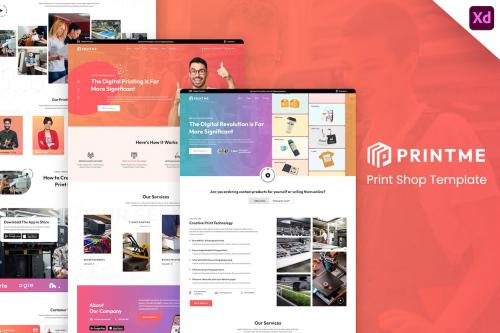 Printme - Print Shop, Printing Company XD Template