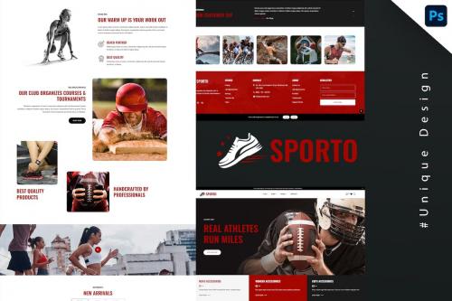 Sporto - Fitness, Sports Club eCommerce Web PSD