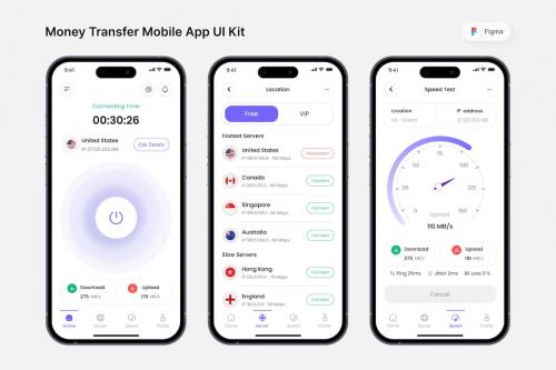 VPN Server Mobile App UI Kit