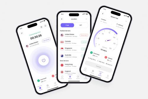 VPN Server Mobile App UI Kit