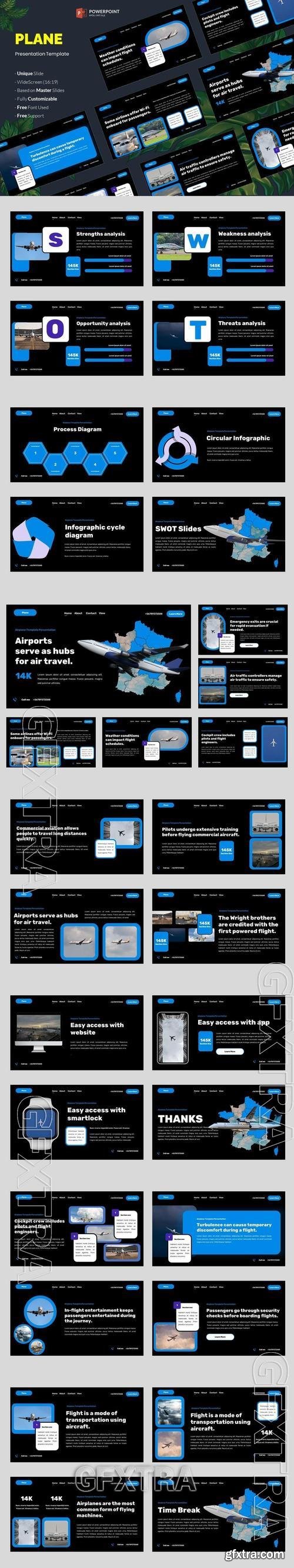 Plane Aviation Powerpoint Template S93FBSV