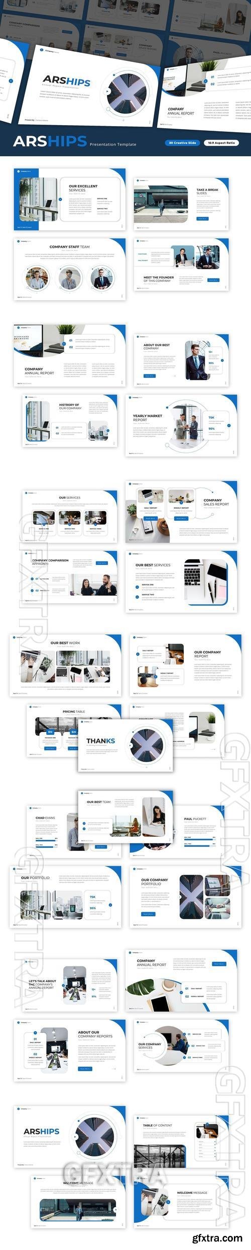 Arships - Annual Report PowerPoint Template Q8REZ3M