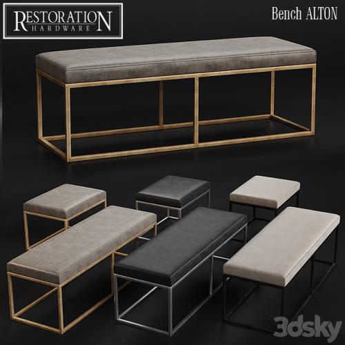 RH Modern Alton Leather Bench