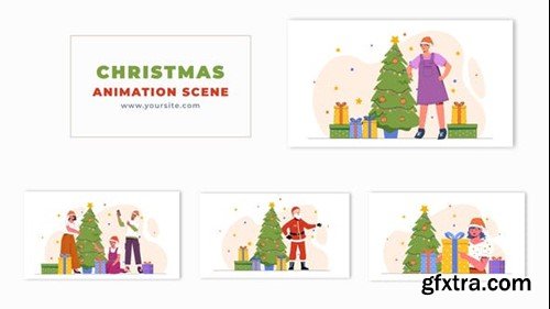 Videohive Christmas Festival Special Character 2D Animation Scene 49657560