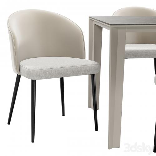 Dining chair Ornella and table Skin