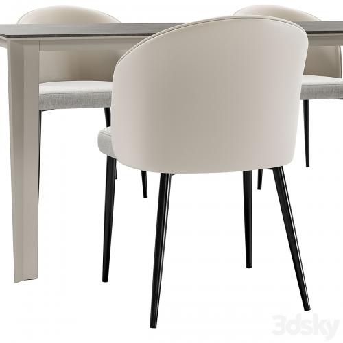 Dining chair Ornella and table Skin