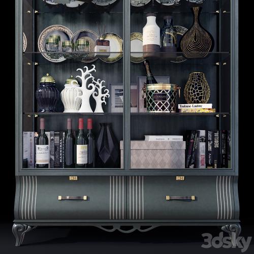 Swing cabinet with glass showcase Art Deco Carpanese