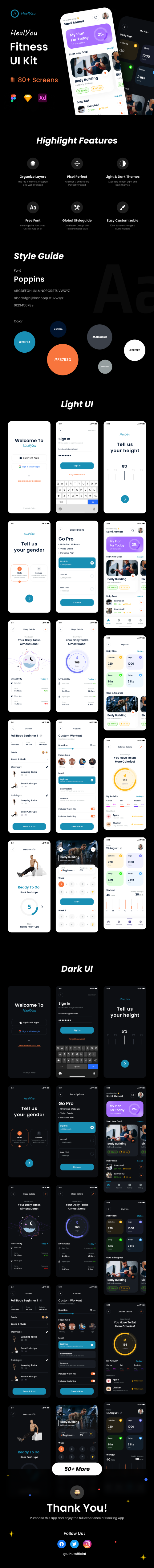 UIHut - Heal You - Fitness App UI kit - 16704