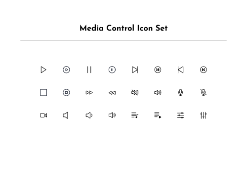 UIHut - Media Control Icon Pack - 16963