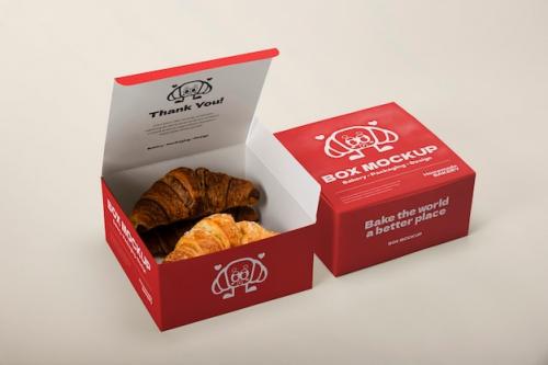 Croissant Bakery Packaging Mockup