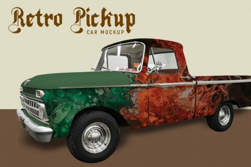 Deeezy - Retro pickup car mockup