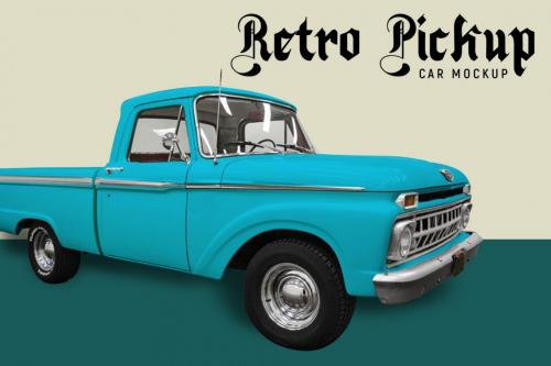 Deeezy - Retro pickup car mockup