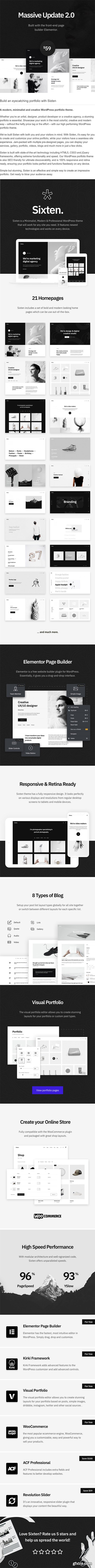 Themeforest Sixten - Minimalist Portfolio WordPress Theme 29397488