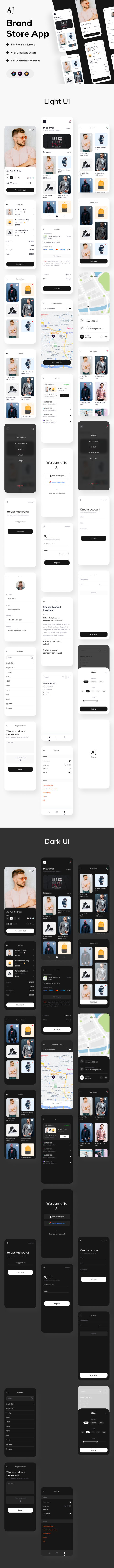 UIHut - AJ Brand Store App UI Kit - 10981