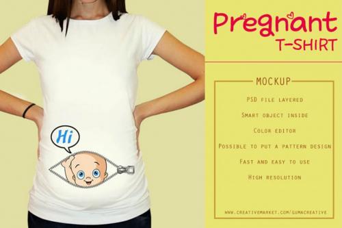 Deeezy - Pregnant T-shirt Mock-up Vr2