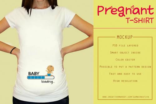 Deeezy - Pregnant T-shirt Mock-up Vr2