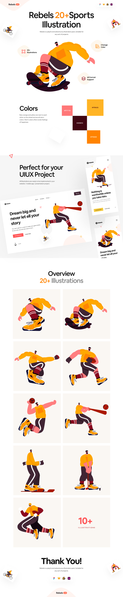 UIHut - Revels Sports Illustration Pack - 17333