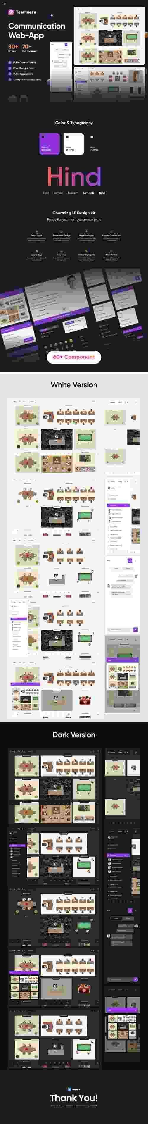 UIHut - Communication Web App UI Kit - Teamness - 18345