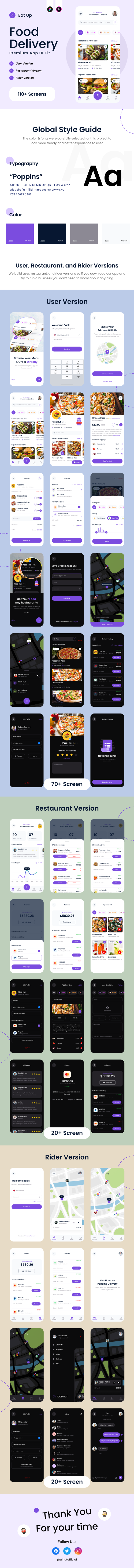 UIHut - Food Delivery App UI KIT - Eat Up - 18662