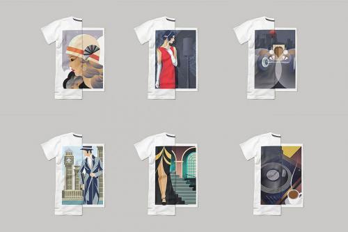 Deeezy - ArtDeco Poster T-shirt Set 1