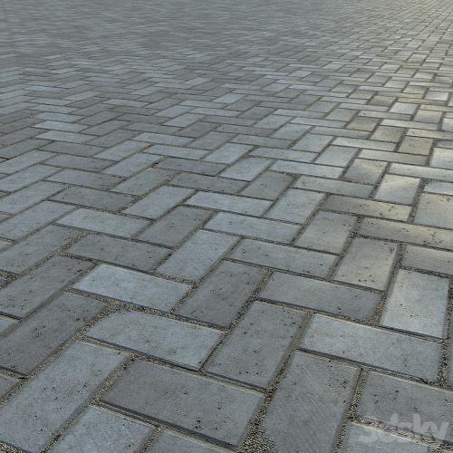 Paving slabs and curb (curb)