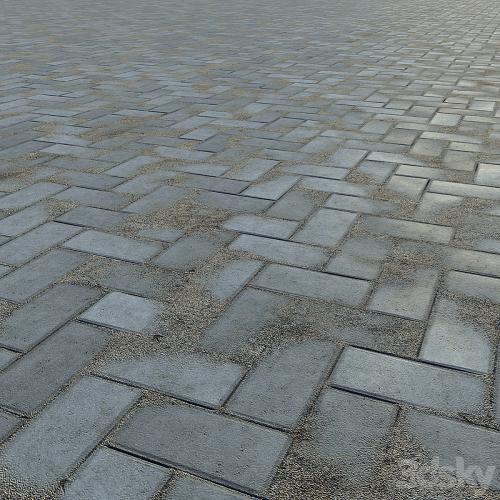 Paving slabs and curb (curb)