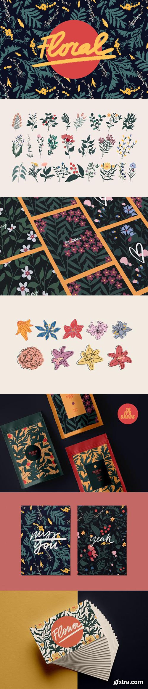 Floral Patterns Collection for Illustrator & Photoshop