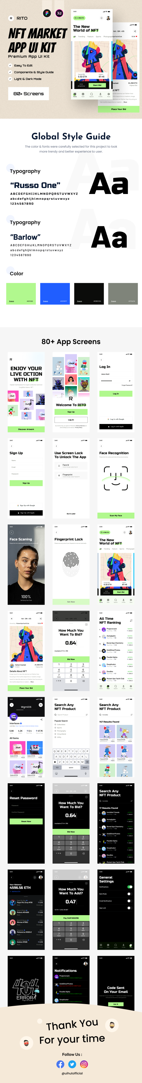 UIHut - NFT Marketplace App UI Kit - RITO - 20400