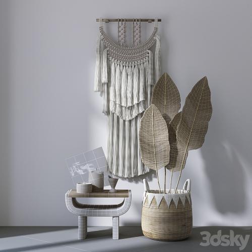 Decorative set with Wall Hanging Macrame # 4