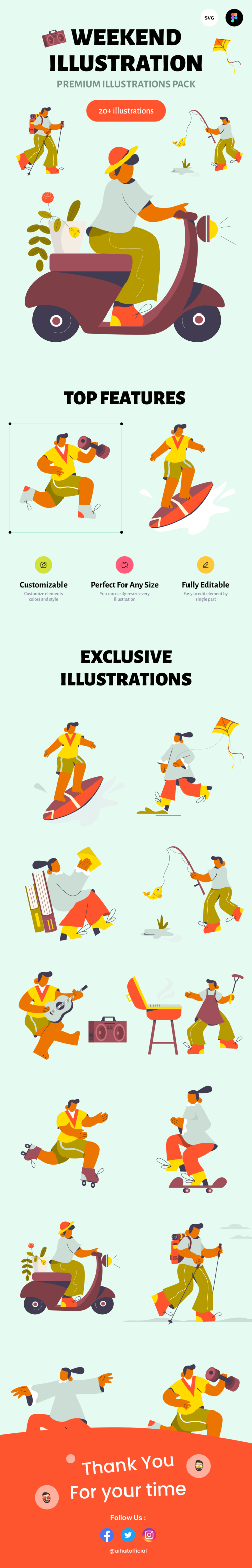 UIHut - Unique Weekend Illustration Pack - 24615